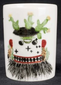 Yung'a (Cactus Kachina)Native American Hopi Indian Handpainted Coffee Mug